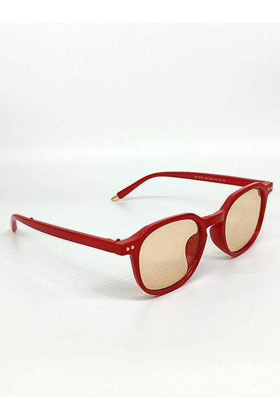 TomyHelf Corner Design Red Frame Red Gradient Glass Women's Sunglasses