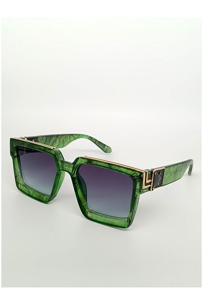 TomyHelf Rectangular Design Black Frame Black Glass Women's Sunglasses
