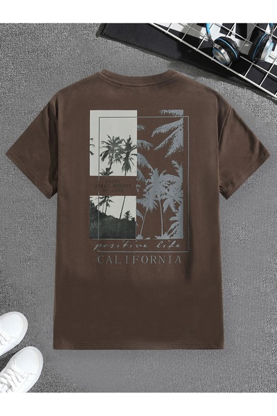 MOONBULL Ανδρικό μπλουζάκι Oversize Positive Life Back Printed