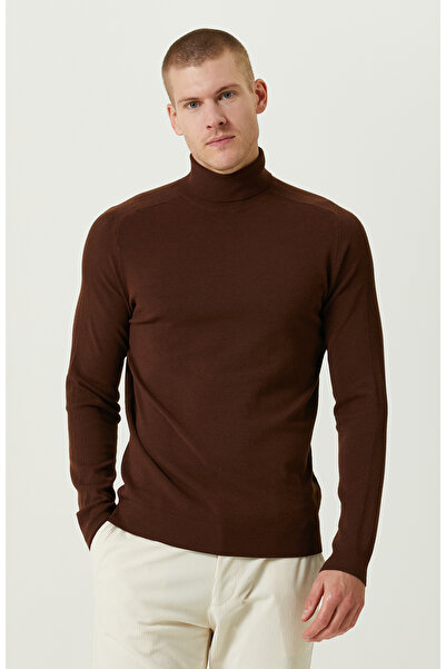 Network Tütün Rengi Balıkçı Yaka Triko Kazak