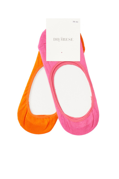 Dıvarese Fuşya Turuncu 2'li Çorap Set