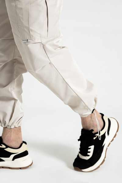 RUBYSTARS Erkek Paçası Ayarlanılabilir Kargo Cepli Paraşüt Pantolon 4356