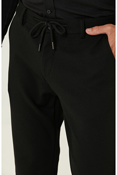 Network Siyah Örme Bağcıklı Pantolon