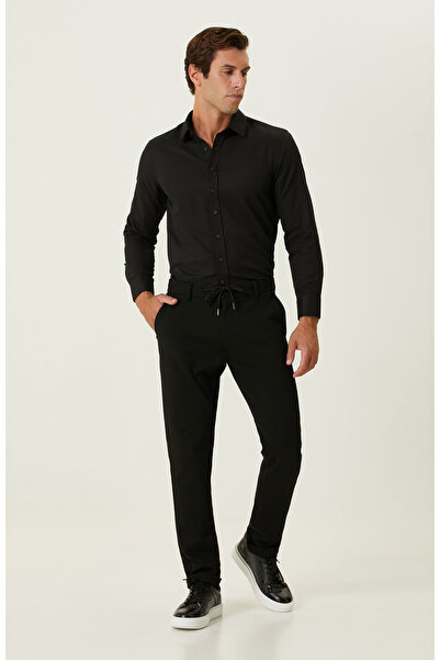 Network Siyah Örme Bağcıklı Pantolon