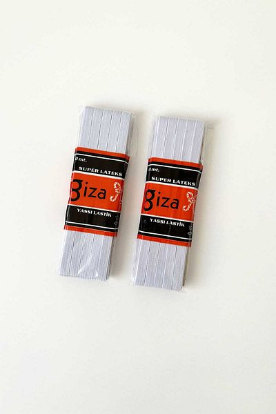 GİZA White Flat Elastic, 10-Meter Waist Leg Frost Elastic, Skirt Waist Elastic, 2-Piece SET