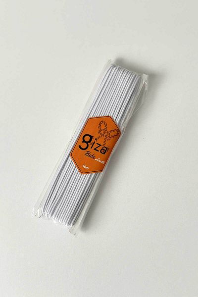 GİZA White Baby Elastics, 10-Meter Waist Leg Frost Elastics, Skirt Waist Elastics, Soft Rubber Set of 2
