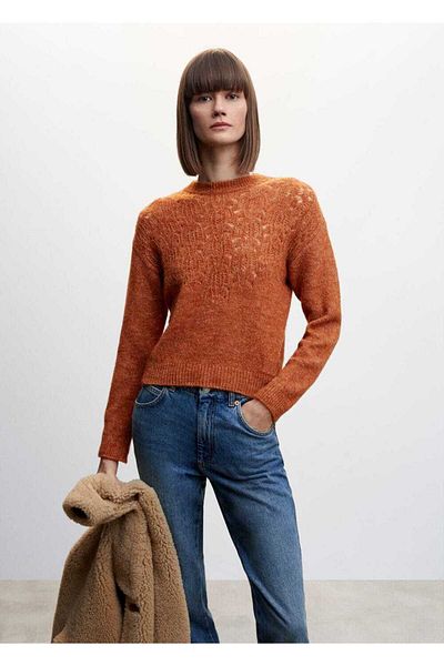 MANGO Woman Sparse Knit Detailed Sweater