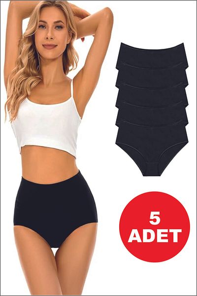We Smile High Waist Women's Panties - 5 Pieces