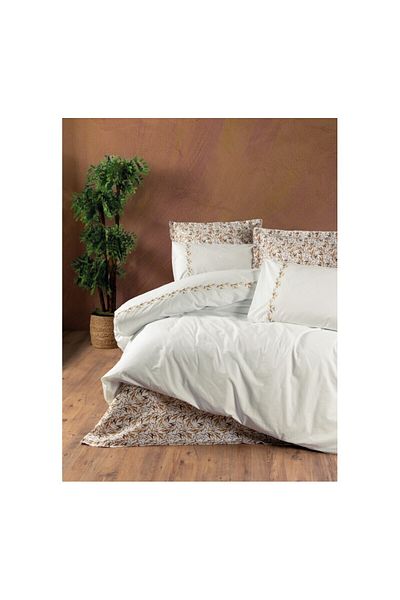 ŞENER HOME Cottonbox Majestic - Σετ Παπλωματοθήκης Double Polite Cinnamon