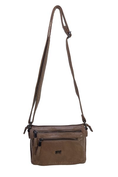Baginn Geantă de umăr pentru poștaș cu curele încrucișate pentru femei Washed S.Leather