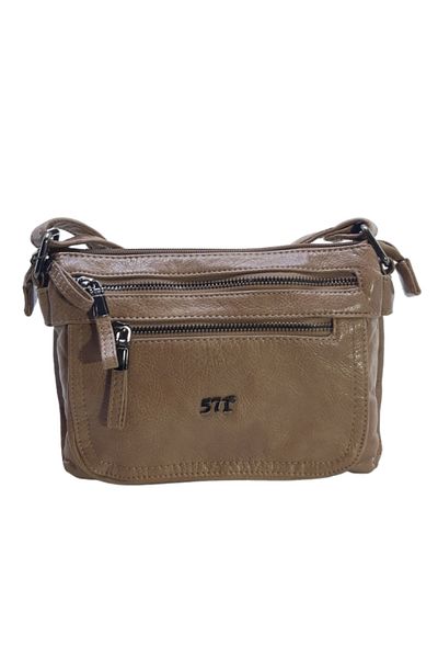 Baginn Geantă de umăr pentru poștaș cu curele încrucișate pentru femei Washed S.Leather