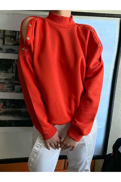 BEBE PLUS Sweatshirt - Snap Detail