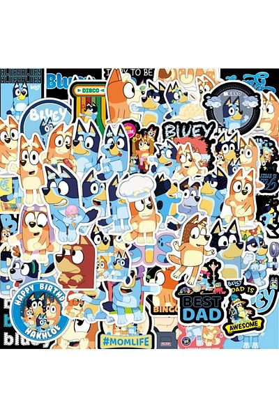 Kumik Bluey characters sticker large size 25 pcs