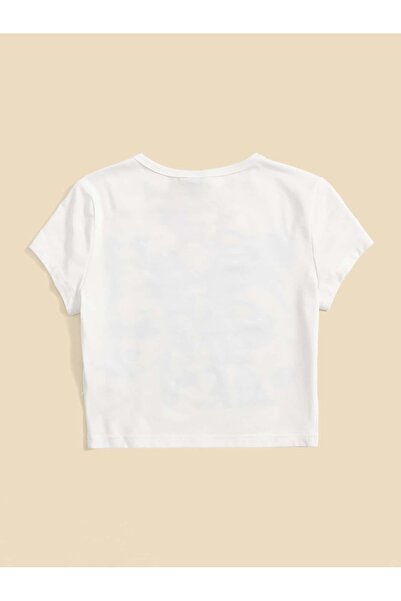 Jose Clothing Γυναικεία μπλούζα με κοντομάνικη στάμπα σε λευκό χρώμα