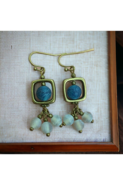 Birtakı'm Şeyler أقراط أصلية من حجر العقيق المتجمد