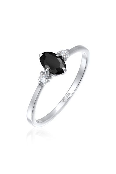 ELLI Ovaler Ring aus 925er Silber mit Zirkonia – Verlobung