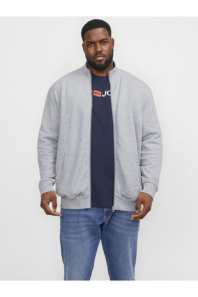 Jack & Jones Plus Sweatshirt Mit Reißverschluss Plus Einfarbiges Sweatshirt Mit Reißverschluss