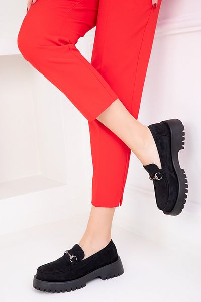 SOHO Schwarze Wildleder Freizeitschuhe für Damen 18744