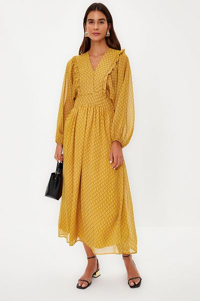 Modest yellow dress clearance