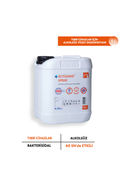 ACTOANID SPRAY 5L Tıbbi Cihazlar için Alkolsüz Yüzey Dezenfektanı