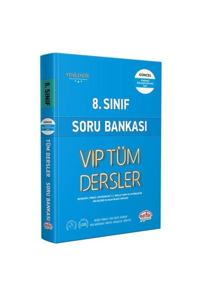Editör Yayınevi 8. Sınıf Vıp Tüm Dersler Soru Bankası Mavi Kitap