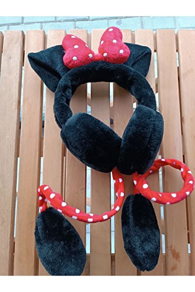 EyER Shoping Βελούδινη κορώνα ακουστικών Minnie Mouse με κινούμενα αυτιά και ήχο