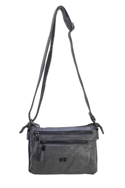 Baginn Geantă de umăr pentru poștaș cu curele încrucișate pentru femei Washed S.Leather