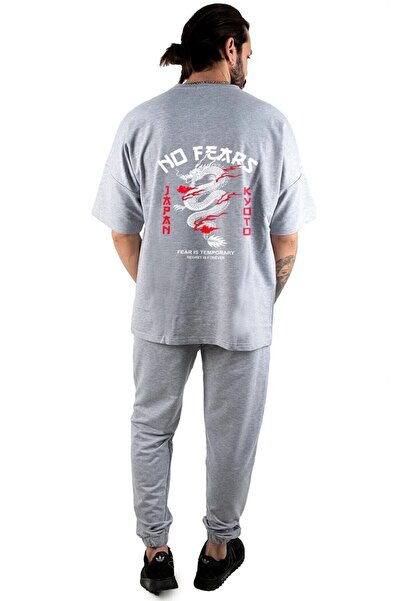 bellanova Σετ μπλουζάκι και φούτερ με στάμπα Grey Dragon Oversize Jogger - Cr...