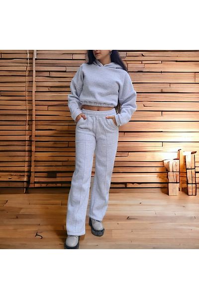 Pupa Winter Fleece High Waist Wide Leg Palazzo Sweatpants