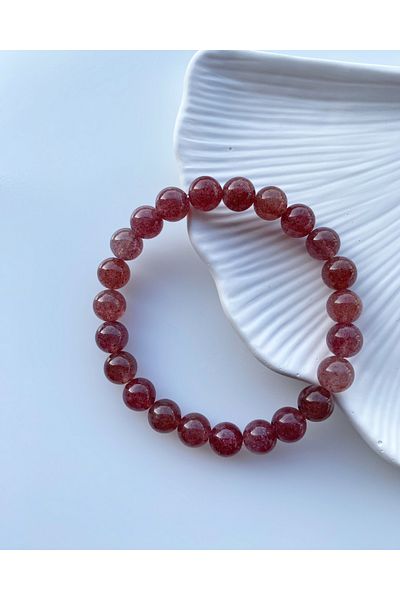 Luzzylike Strawberry Quartz Natural Stone Bracelet 8mm