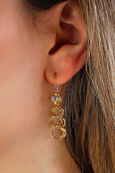 WOOW GOLD 14 Ayar Altın Küpe Samanyolu Küpe