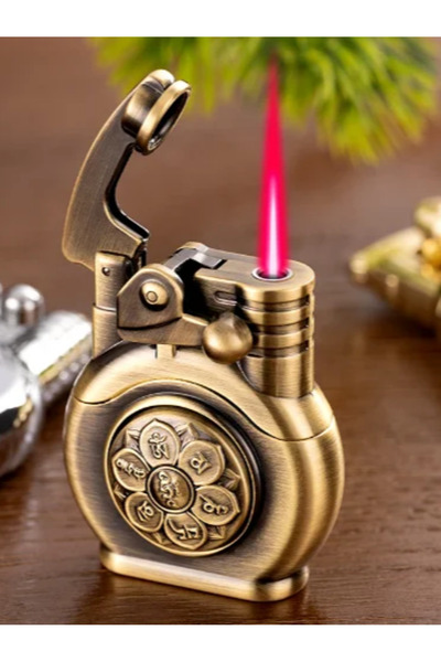 AVİPOLES Lüx turbo gazlı çakmak stres çarklı gazlı çakmak metal gövde şık tasarım