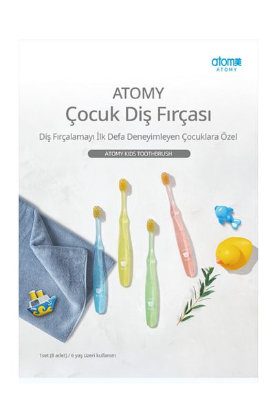 Atomy 8 PIECES OF BRUSHES FOR CHILDREN WITH FIRST DEFA EXPERIENCE TOOTH BRUSHING