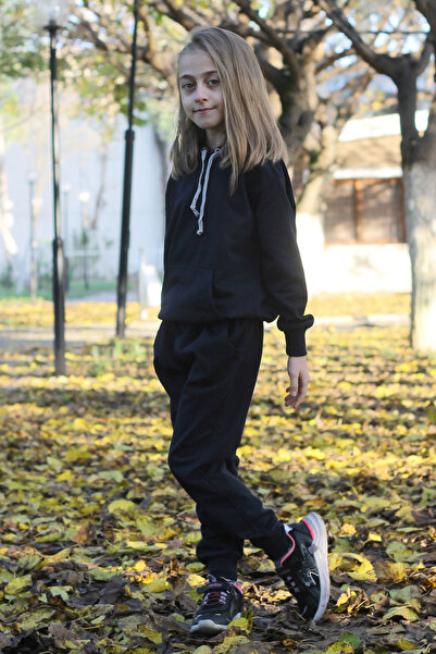 İnciTekstil Kangaroo Pocket Hooded Unisex Girl Boy's Tracksuit Set