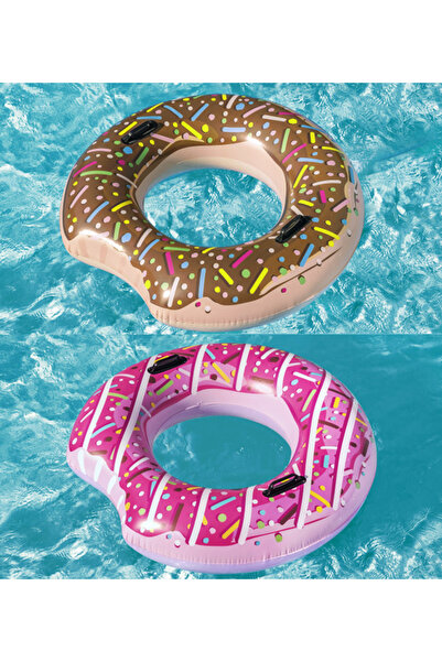 BESTWAY Donut Simit Tutmaçlı Pembe 91 Cm - Mavi Su Dünyası