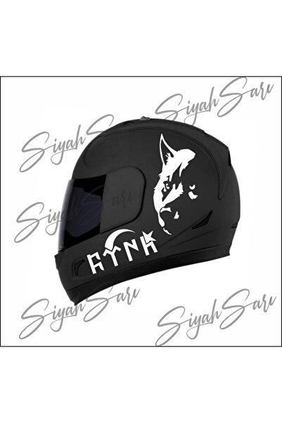 S&S HEDİYELİK EŞYA Eski Göktürkçe Motor Kask Sticker Araba Oto Araç Motorsikl...
