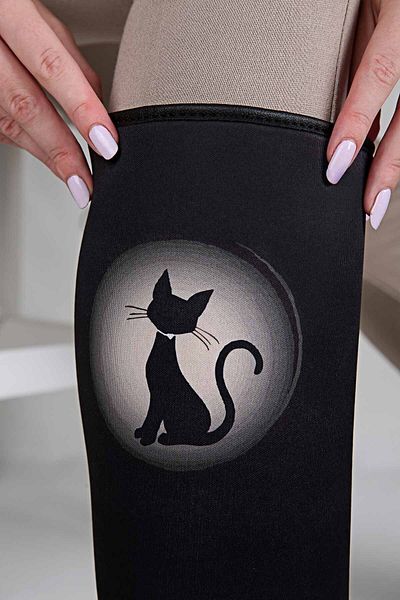 Ccway Дамски черни гумени ботуши Cat, черни