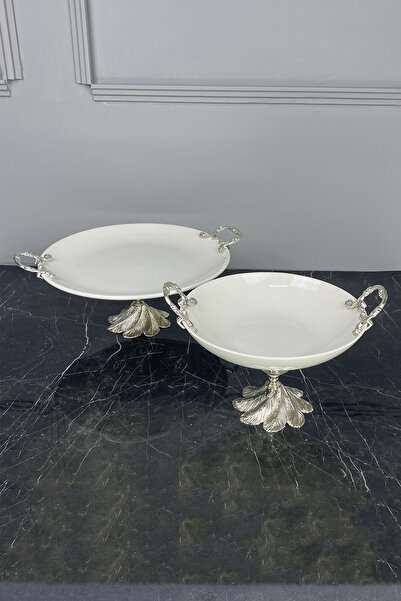 MAY HOME Kand Lüks Porselen Tabak Kase Sofra Sunum Seti