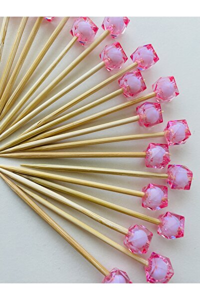 yağmur gökçe NO:21 - 50 adet Dekoratif Pembe Boncuklu Söz Nişan Bebek Mevlidi...