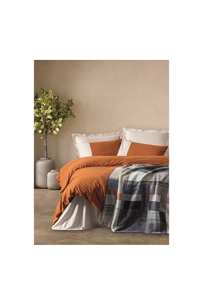 ŞENER HOME Комплект завивки Cotton Box Comfort Double с памучно одеяло Clement Cinnamon