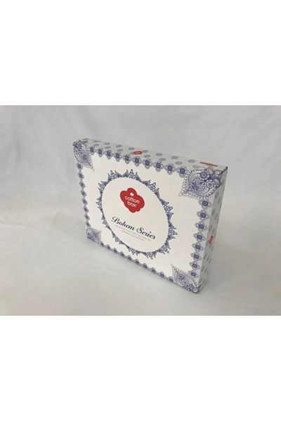 ŞENER HOME Set cuvertură dublu Bohemian Box Bumbac Mapiya Blue