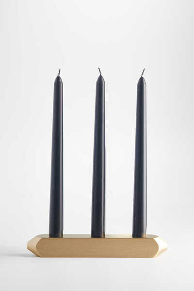 Deeps Brands Yatay 3lü Pirinç Şamdan