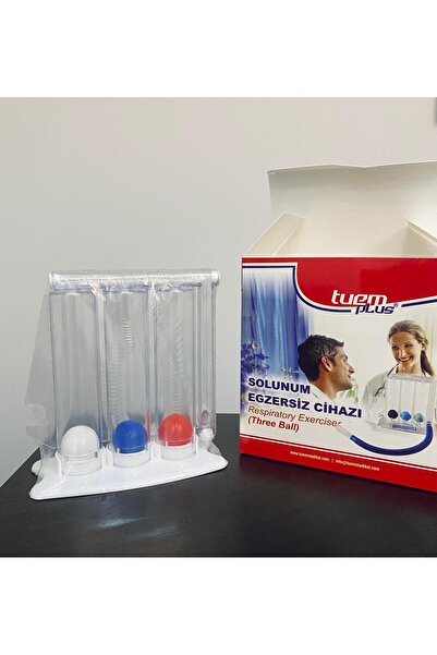 TUEM PLUS Triflo Solunum Egzersiz Cihazı 3 Top Üfleme Topu Nefes Egzerzisi