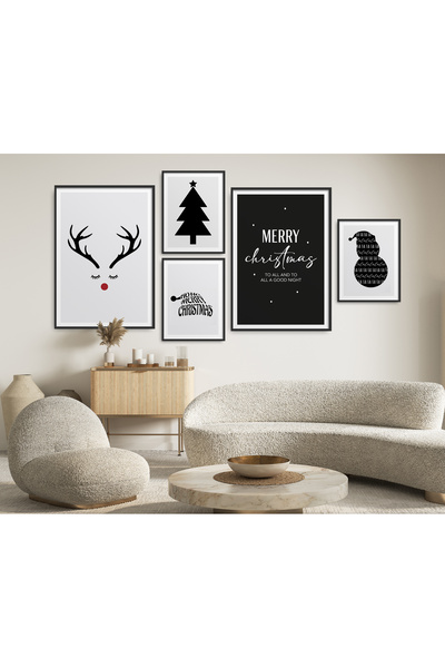 HOMEPACK Set od 5 komada uokvirenih božićnih slika u posterima - 5-56