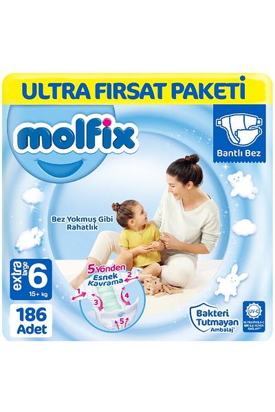 Molfix Baby Diaper Ultra Opportunity Package X Large 6 No 62 Li X 3 Pieces