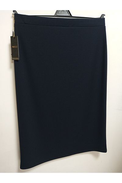 AKŞEN GİYİM Large Size Transverse Lycra Scuba Crepe Fabric Navy Blue Pencil Skirt Suitable for Hijab