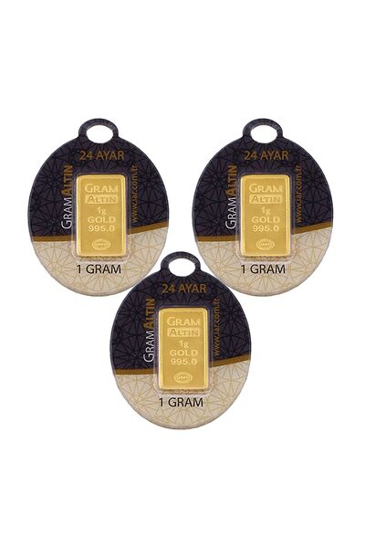 T51 TUĞRUL ALTIN 3 Adet 1 gr 24 Ayar Gram Altın