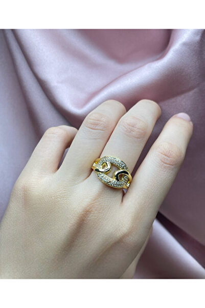 VELİT VOLA Örgü Model Taşlı Çelik Yüzük