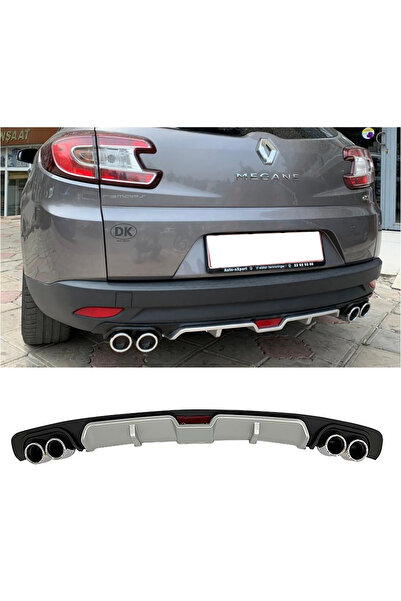 MKG Otomotiv Renault Megane Mk3 STW Gri Difüzör 4 Krom Egzoz Görünümlü Difizö...
