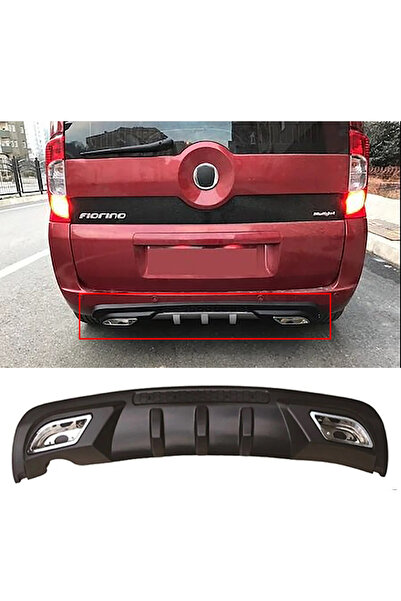 MKG Otomotiv Fiat Fiorino Difüzör Difizör Siyah + Kare Egzoz Görünüm C Tip Uy...